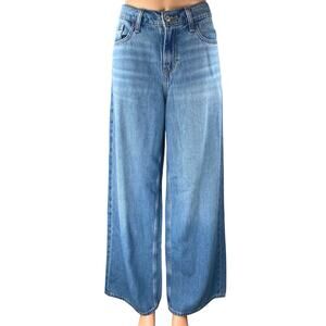 Old Navy Baggy Wide Leg Womens Blue Medium Wash Palazzo Denim Jeans Size 6